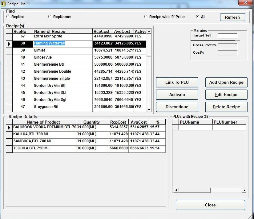 Raptor Recipe Inventory - Raptor Pos